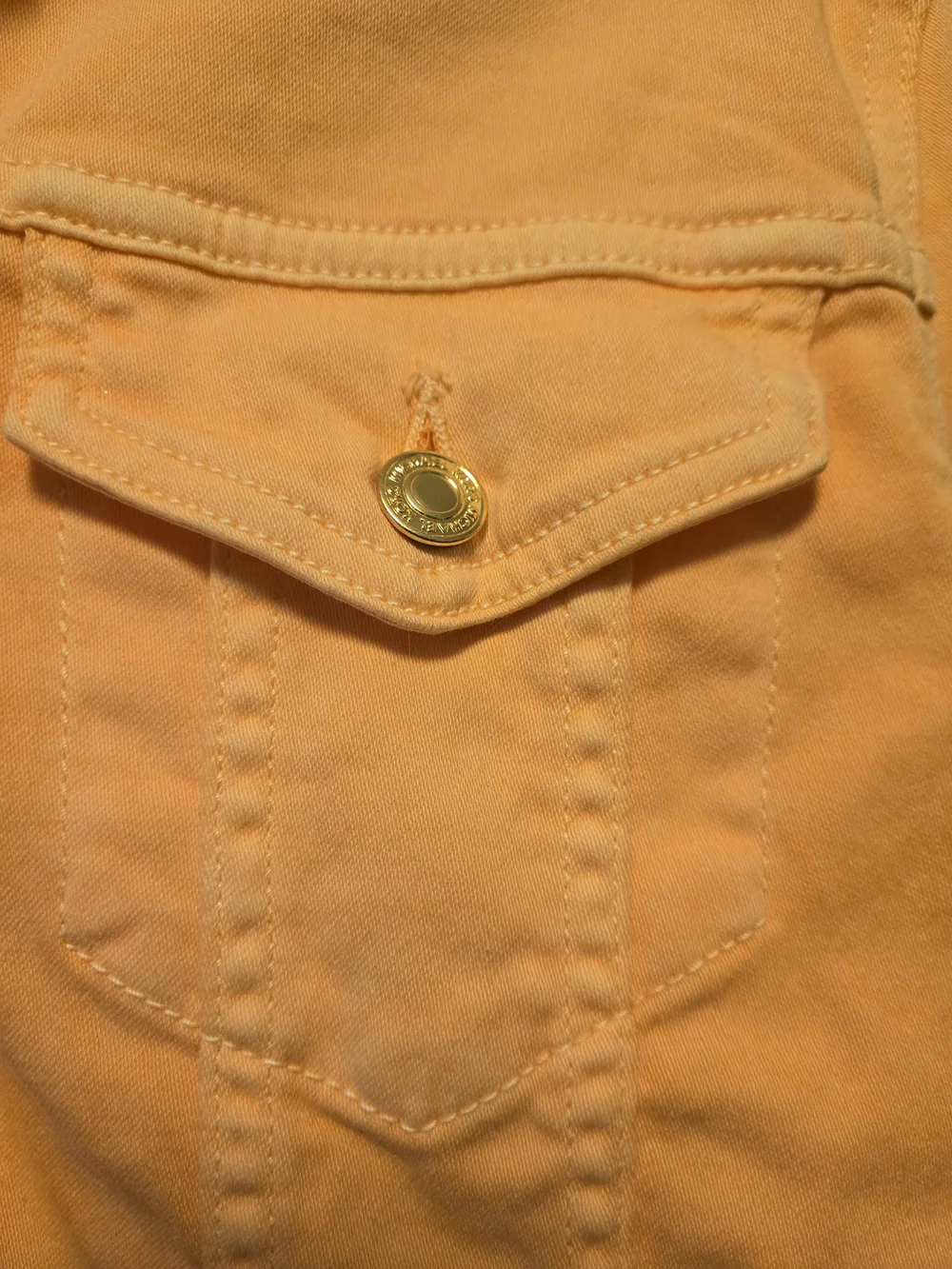 Michael Kors Women's XL Peach Denim Jacket - Casual Button-Front Coat